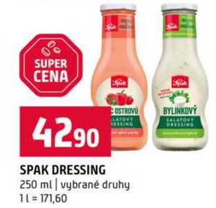 SPAK DRESSING 250 ml vybrané druhy