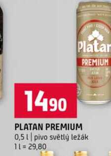 PLATAN PREMIUM 0,5l pivo světlý ležák