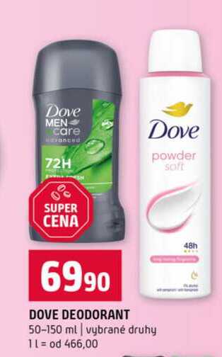 DOVE DEODORANT 50-150 ml vybrané druhy Terno