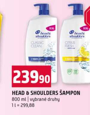 HEAD & SHOULDERS ŠAMPON 800 ml vybrané druhy Terno