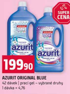 AZURIT ORIGINAL BLUE 42 dávek prací gel vybrané druhy Terno
