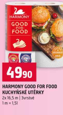 HARMONY GOOD FOR FOOD KUCHYŇSKÉ UTĚRKY 2x 16,5 m 3vrstvé Terno