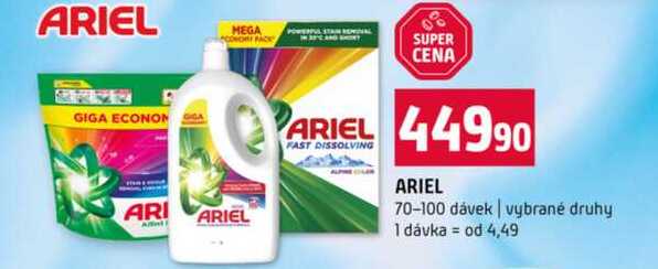 ARIEL 70-100 dávek vybrané druhy Terno