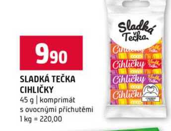 SLADKÁ TEČKA CIHLIČKY 45 g komprimát s ovocnými příchutěmi