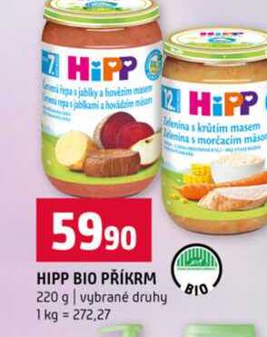 HIPP BIO PŘÍKRM 220 g vybrané druhy Terno