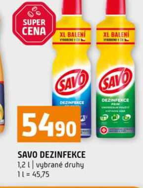 SAVO DEZINFEKCE 1,2l vybrané druhy Terno