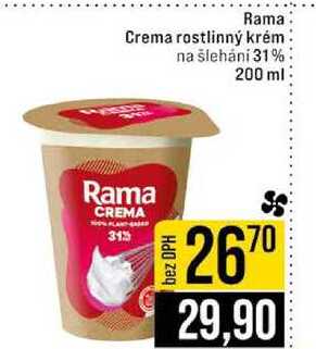 Rama Crema rostlinný krém na šlehání 31% 200 ml