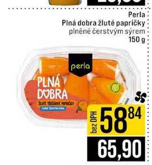 Perla Plná dobra žluté papričky plněné čerstvým sýrem 150 g
