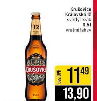 Krušovice Královská 12 světlý ležák 0,5l