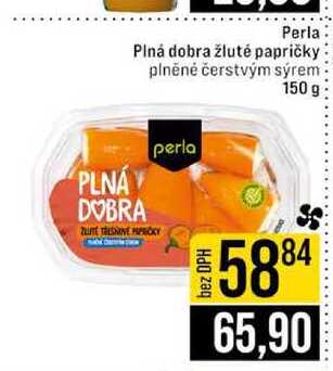 Perla Plná dobra žluté papričky plněné čerstvým sýrem 150 g 