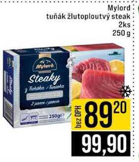 Mylord tuňák žlutoploutvý steak 2ks 250 g