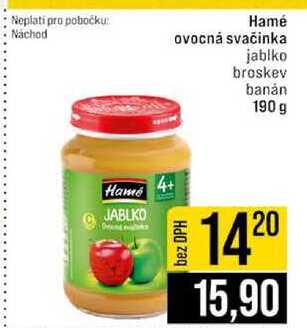 Hamé ovocná svačinka jablko broskev banán 190 g 
