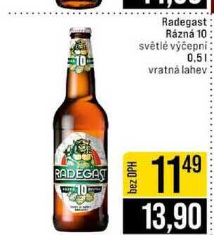 Radegast Rázná 10 světlé výčepní 0,5l