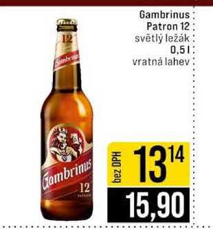 Gambrinus Patron 12 světlý ležák 0,5l
