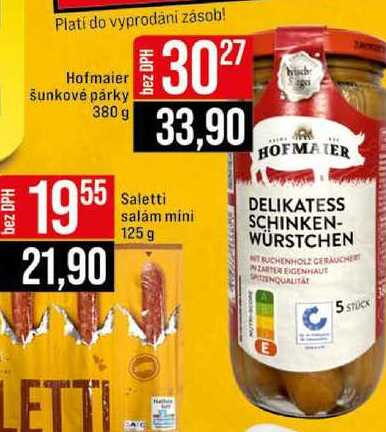 Hofmaier šunkové párky 380 g 