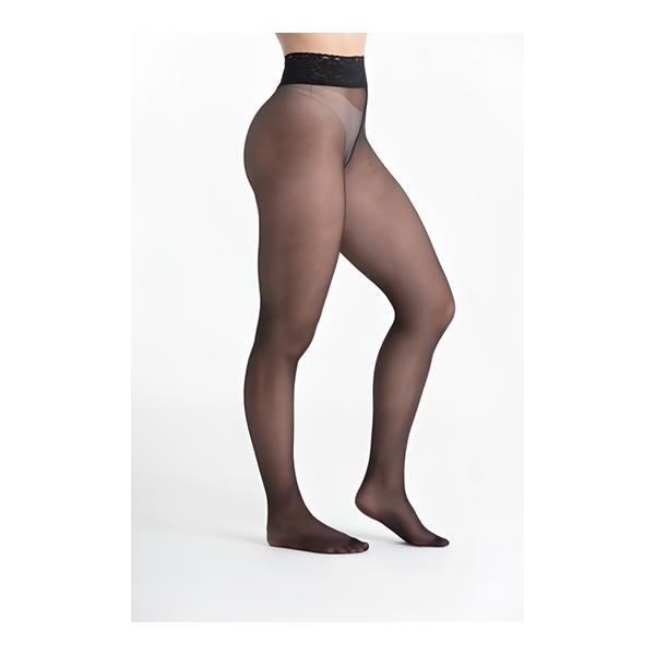 Nadotec s krajkovým pásem | KRÁSY | vel. 5XL | černá | 30 DEN