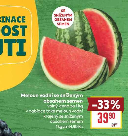 Meloun vodní se sníženým obsahem semen volný, cena za 1 kg 