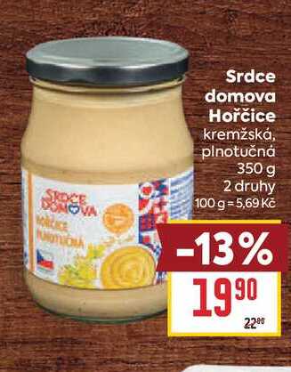 Srdce domova Hořčice kremžská, plnotučná 350 g