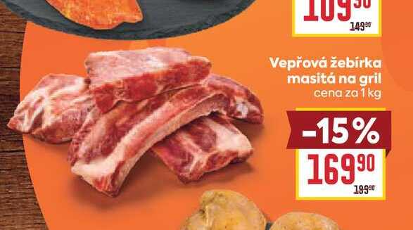 Vepřová žebírka masitá na gril cena za 1 kg 