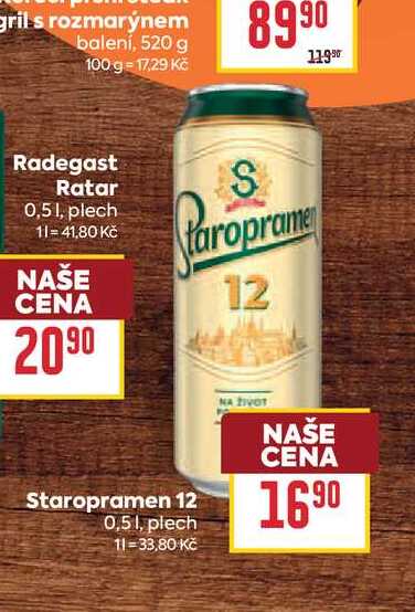 Staropramen 12 0,51, plech
