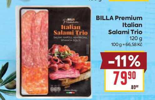 BILLA Premium Italian Salami Trio 120 g