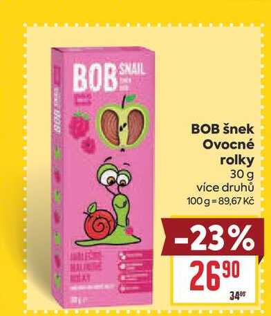 BOB šnek Ovocné rolky 30 g