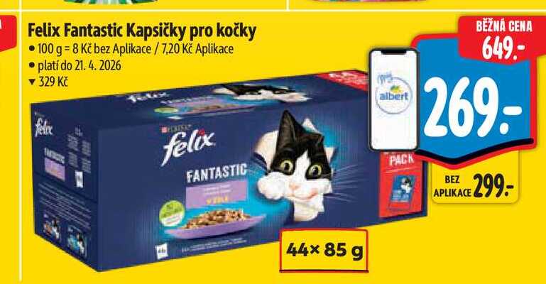 Felix Fantastic Kapsičky pro kočky 44x85 g
