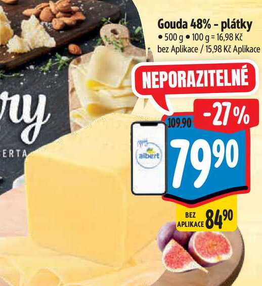   Gouda 48% - plátky 500 g  
