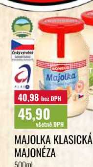 MAJOLKA KLASICKÁ, MAJONÉZA 500ml 
