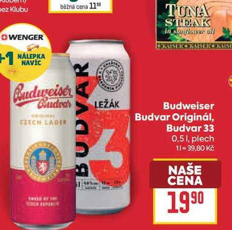 Budweiser Budvar Originál, Budvar 33 0,5l, plech
