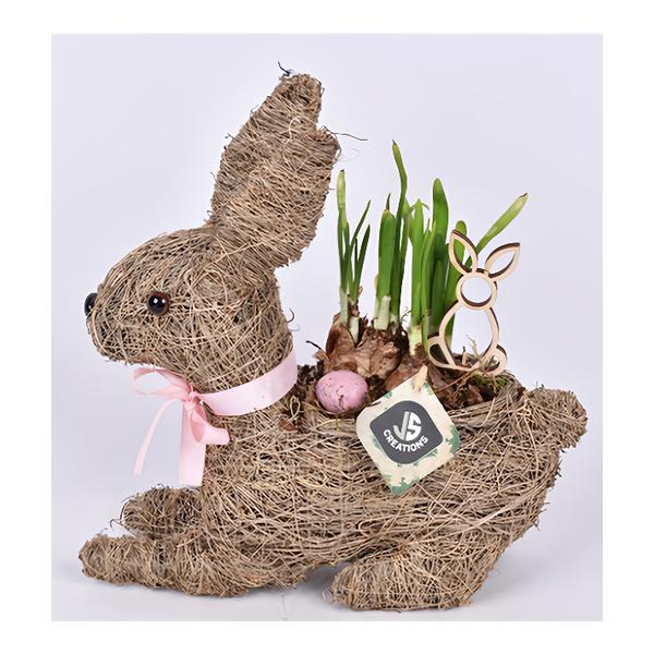 Velikonoční aranžmá se zajícem, 30×10 cm