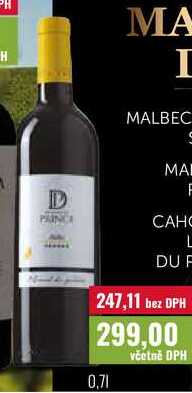 CAHORS MALBEC L´ENVOL DU PRINCE 2022 0,7l
