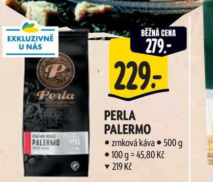 PERLA PALERMO zrnková káva 500 g