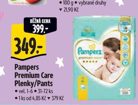 Pampers Premium Care Plenky/Pants  vel. 1-6 31-72 ks Albert