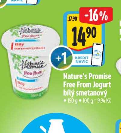 Nature's Promise Free From Jogurt bílý smetanový 150 g