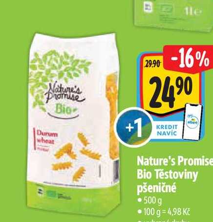  Nature's Promise Bio Těstoviny pšeničné 500 g 