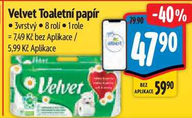 Velvet Toaletní papír, 8 rolí Albert