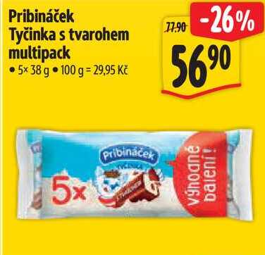 Pribináček Tyčinka s tvarohem multipack, 5x 38 g