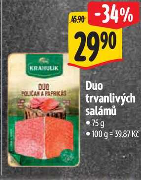 Duo trvanlivých salámů, 75 g