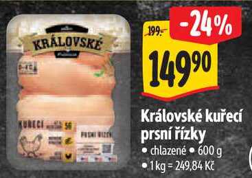 Královské kuřecí prsní řízky, 600 g