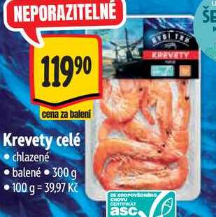 Krevety celé, 300 g