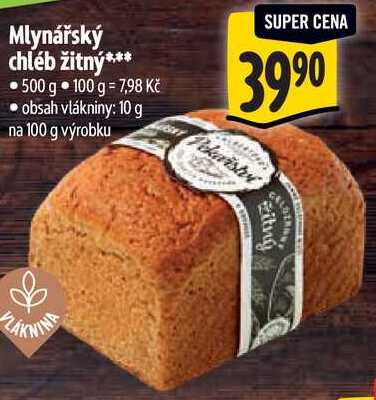 Mlynářský chléb žitný, 500 g 
