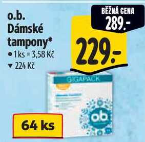 O.b. Dámské tampony, 64 ks