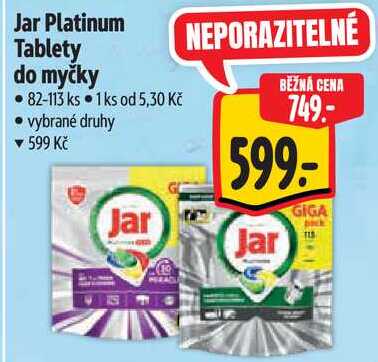 Jar Platinum Tablety do myčky, 82-113 ks Albert