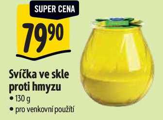 Svíčka ve skle proti hmyzu, 130 g