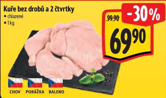 Kuře bez drobů a 2 čtvrtky, 1 kg