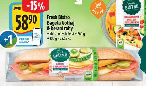 Fresh Bistro Bageta Gothaj & beraní rohy, 260 g