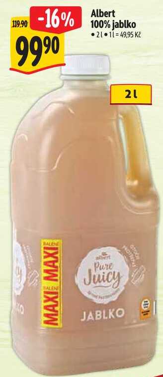 Albert 100% jablko, 2 l