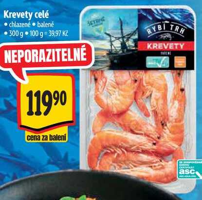 Krevety celé, 300 g