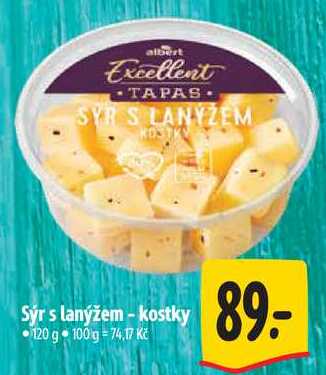 Sýr s lanýžem - kostky, 120 g